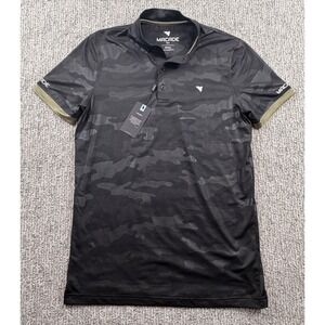 NWT Macade Golf Polo Shirt Mens Small Black Camo SS Performance‎ Stretch NEW